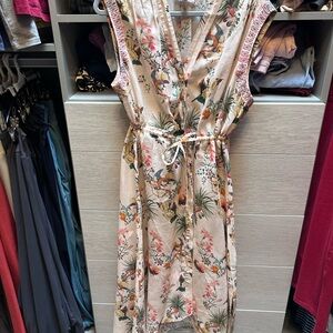 Johnny Was Multicolor Floral High Low Dress